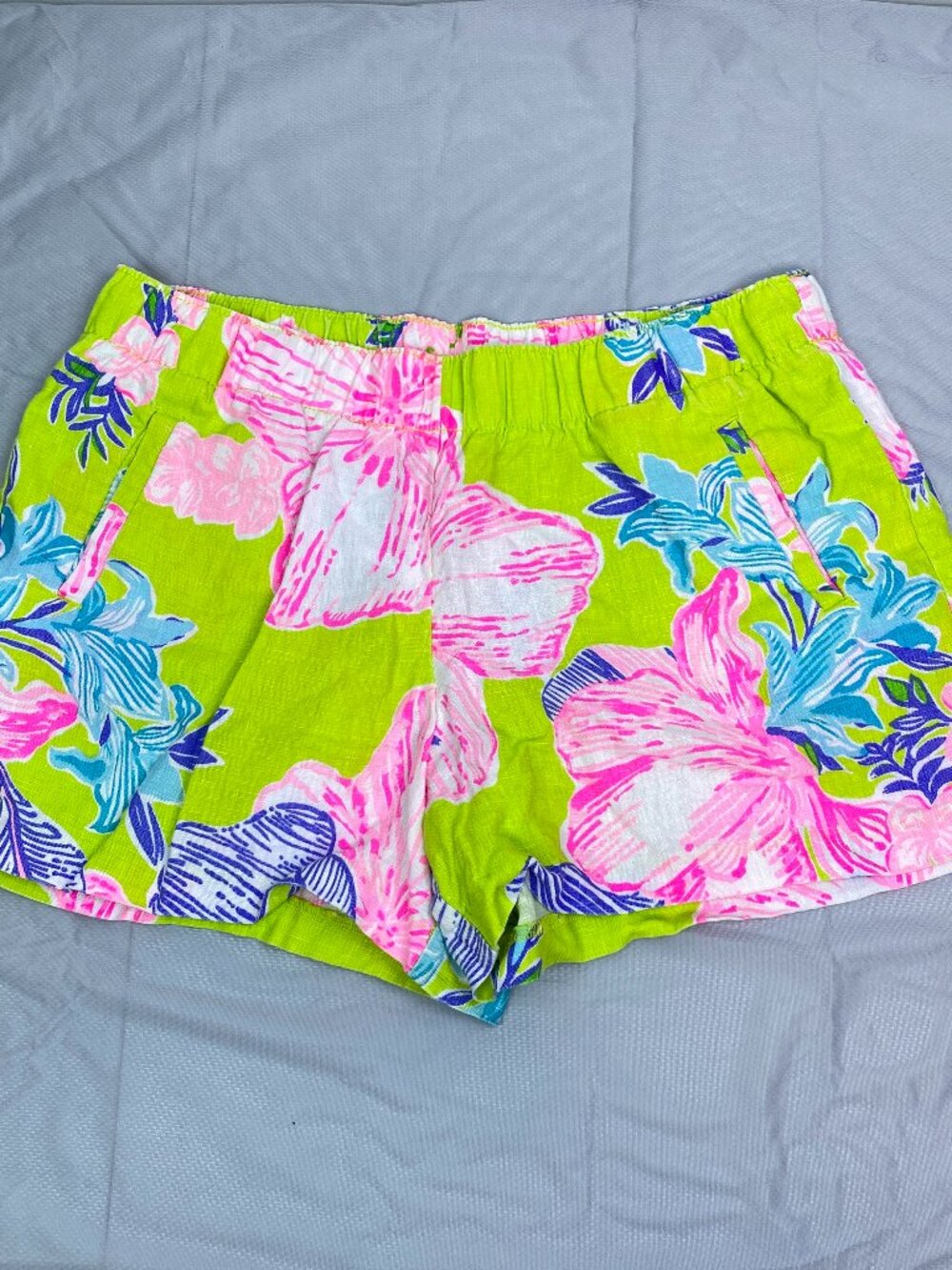Lilly Pulitzer Lilo Linen Short Matcha Green Boho Babe Size Large